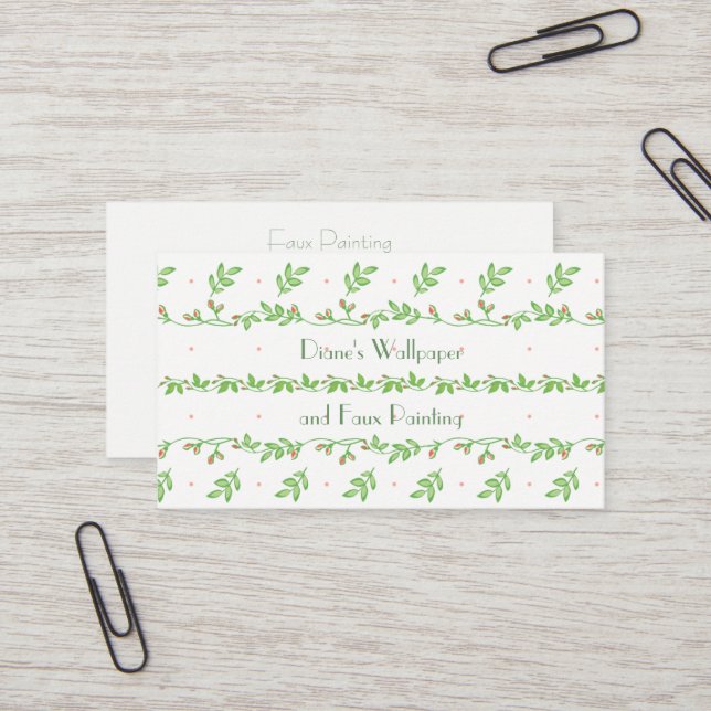 Ivy Vines and Buds Business Cards (Front/Back In Situ)