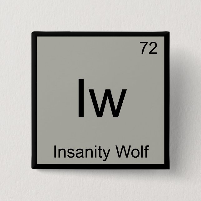 Iw - Insanity Wolf Chemistry Element Symbol Meme T 15 Cm Square Badge (Front)