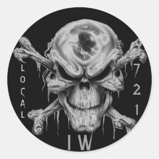 IW SKULL & CrossBones, LOCAL, 721 Classic Round Sticker