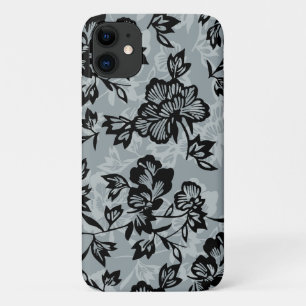 Iwalani Vintage Hawaiian Charcoal Grey Floral iPhone 11 Case