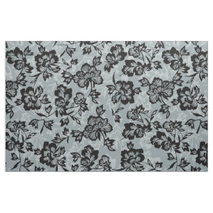 Iwalani Vintage Hawaiian Charcoal Grey Floral Fabric