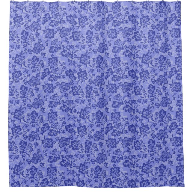 Iwalani Vintage Hawaiian Lilac Floral Shower Curtain (Front)