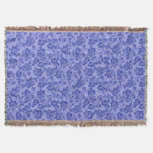 Iwalani Vintage Hawaiian Lilac Floral Throw Blanket