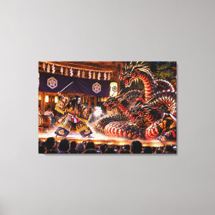 Iwami Kagura Orochi — Japanese Traditional Perform Canvas Print