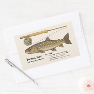 Iwana (Salvelinus leucomaenis) – Japanese Illust Rectangular Sticker