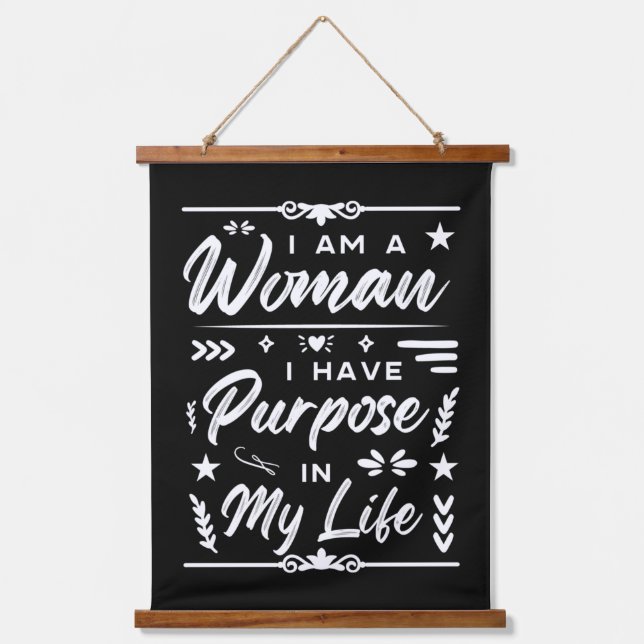 IWD I Am A Woman I Have Purpose In My Life Hanging Tapestry (Front)
