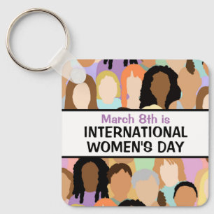 IWD International Women's Day March 8th Key Ring