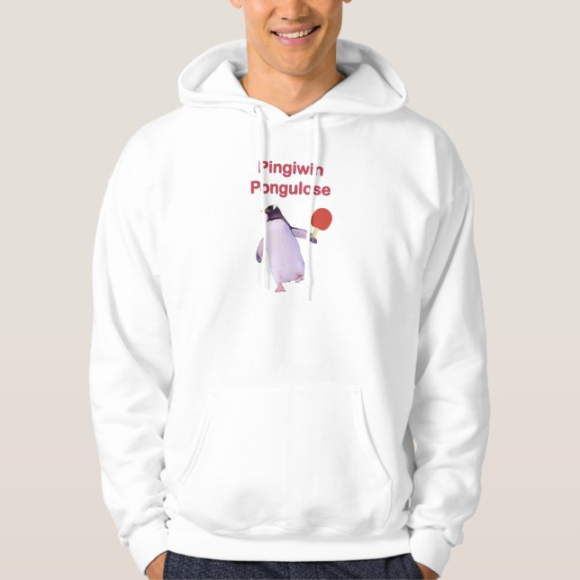 iWin uLose Penguin Ping Pong Hoodie (Front)