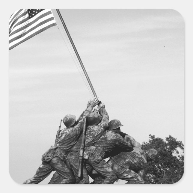 Iwo Jima Memorial Square Sticker (Front)