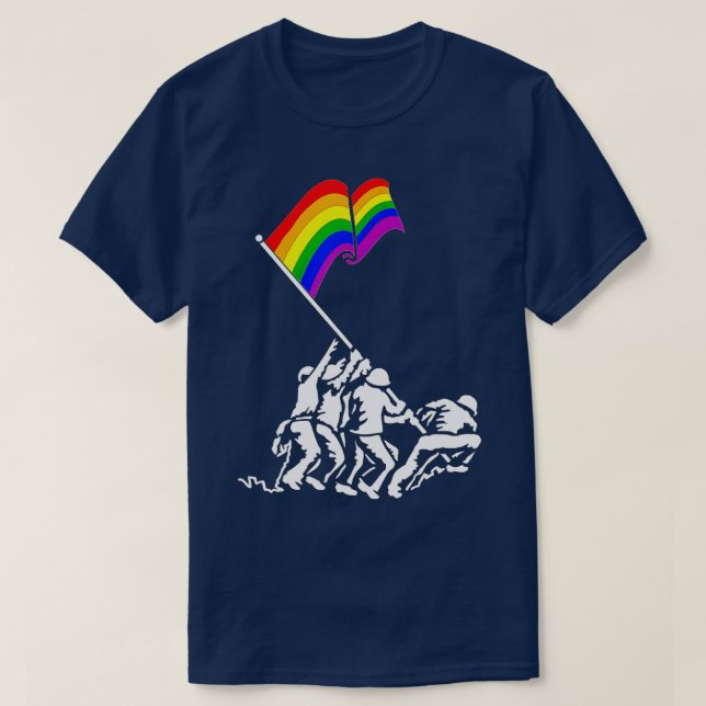 Iwo Jima Pride Flag Gift LGB Rights For Military S T-Shirt (Design Front)