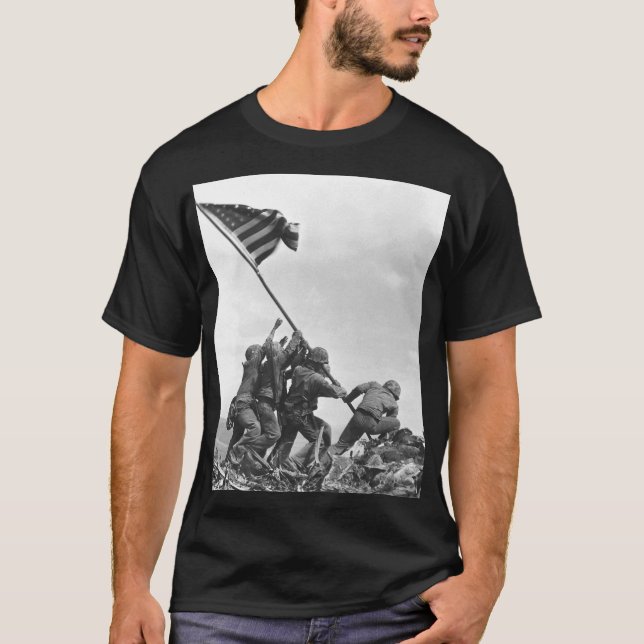 Iwo Jima Raising American Flag T-Shirt (Front)