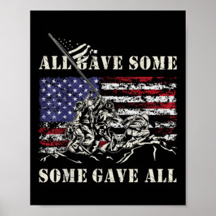Iwo Jima Wwii Veteran 4th Of July Army Us Flag Poster