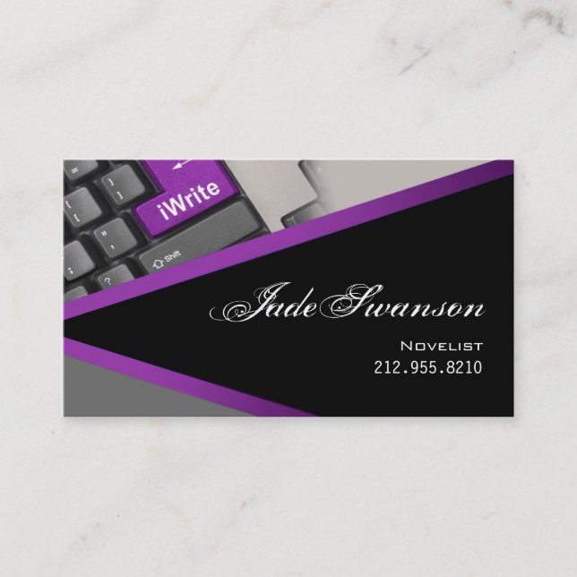 iWrite - Novelist Writer Editor Business Card (Front)