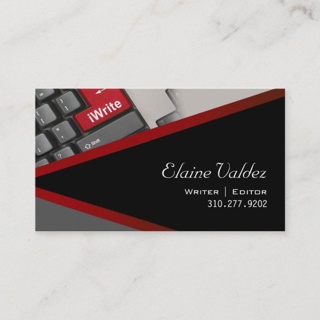 iWrite - Novelist Writer Editor Business Card (Front)