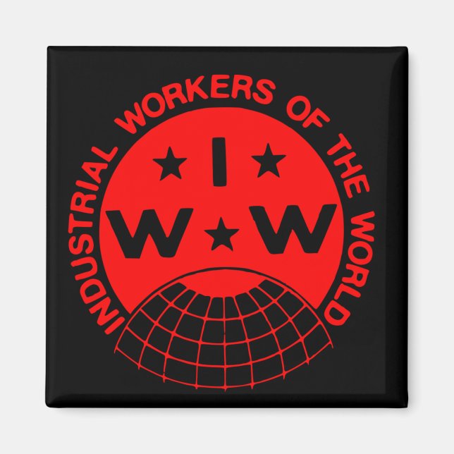 IWW Logo, Wobblies - One Big Union Magnet (Front)