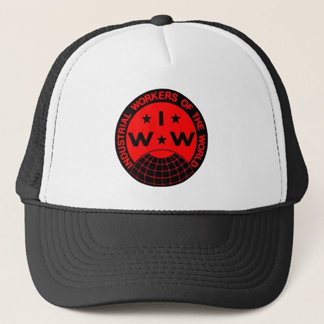 IWW Logo, Wobblies - One Big Union Trucker Hat (Front)
