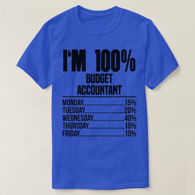 Ix27m 100 Budget Accountant T-Shirt (Design Front)