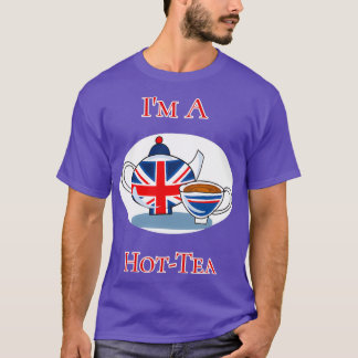Ix27m A Hot Tea Tea Pot Cup British Flag Design T-Shirt