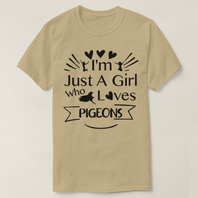 Ix27m Just A Girl Who Loves Pigeons 1 T-Shirt (Design Front)