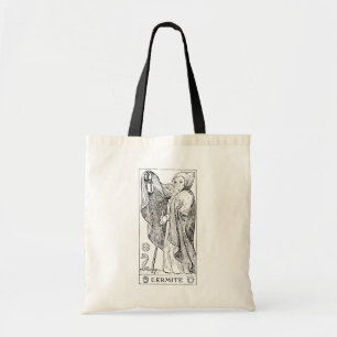 IX The Hermit: vintage black & white Tarot card Tote Bag