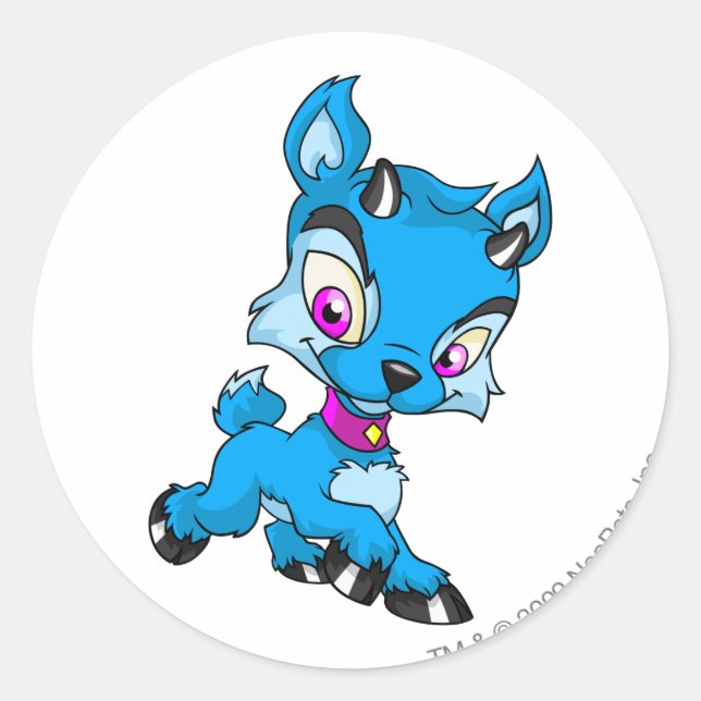 Ixi Blue Classic Round Sticker (Front)
