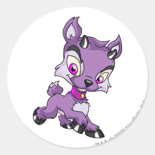 Ixi Purple Classic Round Sticker (Front)