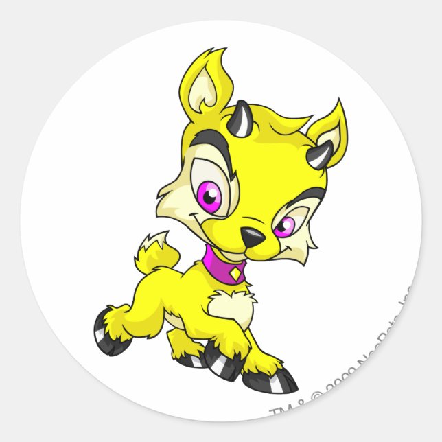 Ixi Yellow Classic Round Sticker (Front)