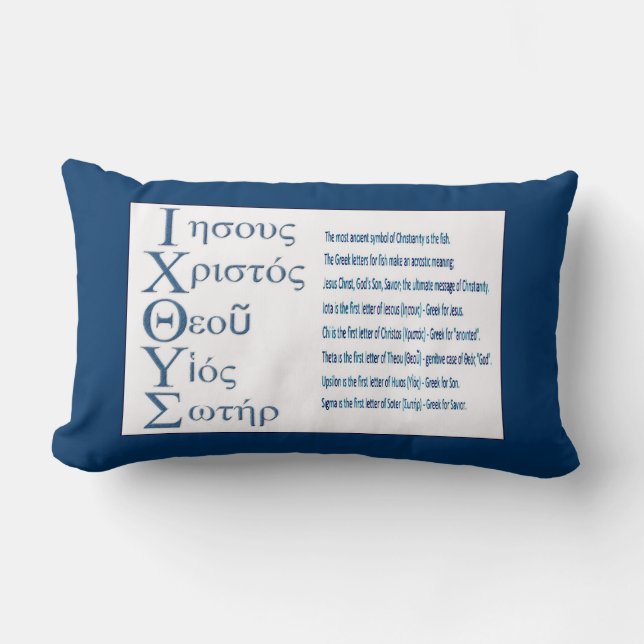 IXOYE Acrostic (Blue) Lumbar Cushion (Front)
