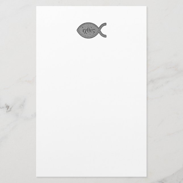 IXOYE Christian Fish Symbol - Stone Effect Stationery (Front)
