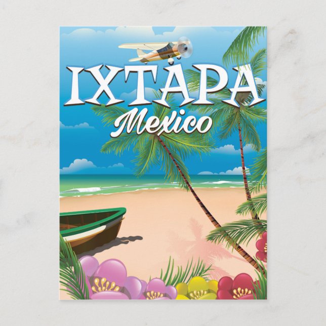 Ixtapa Mexico Beach poster Postcard (Front)