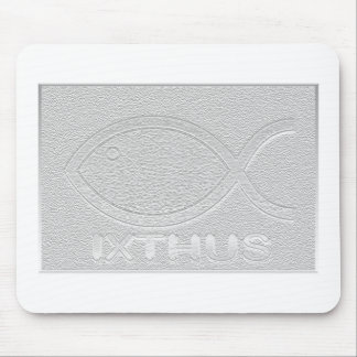 IXTHUS Christian Fish Symbol - Silver Mouse Mat