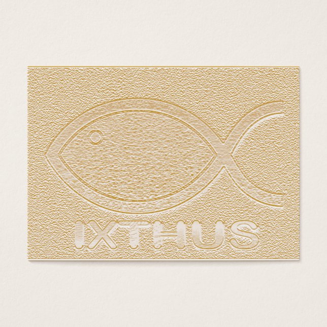 IXTHUS Christian Fish Symbol - Tract Card / (Front)