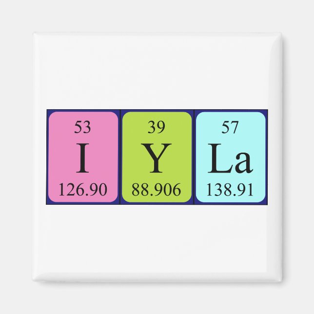 Iyla periodic table name magnet (Front)