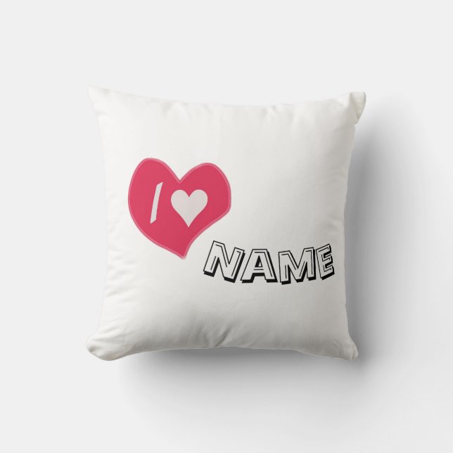 “I🤍You Heart – Cute Romantic Gift Design” Cushion (Front)