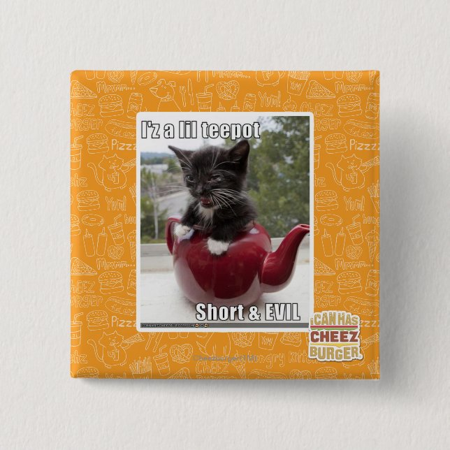 I'z a lil teepot 15 cm square badge (Front)