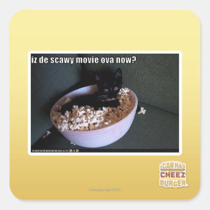 Iz de scawy movie ova now? square sticker