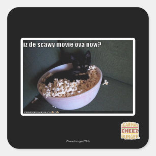 Iz de scawy movie ova now? square sticker
