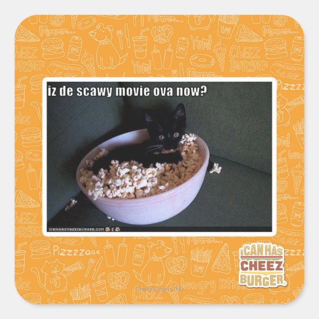 Iz de scawy movie ova now? square sticker (Front)