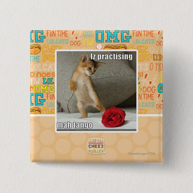 Iz practising mah tango 15 cm square badge (Front)