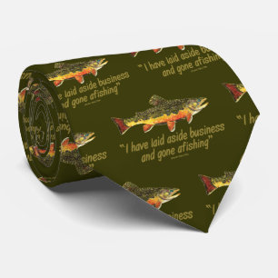 Izaak Walton Fishing Quote Tie