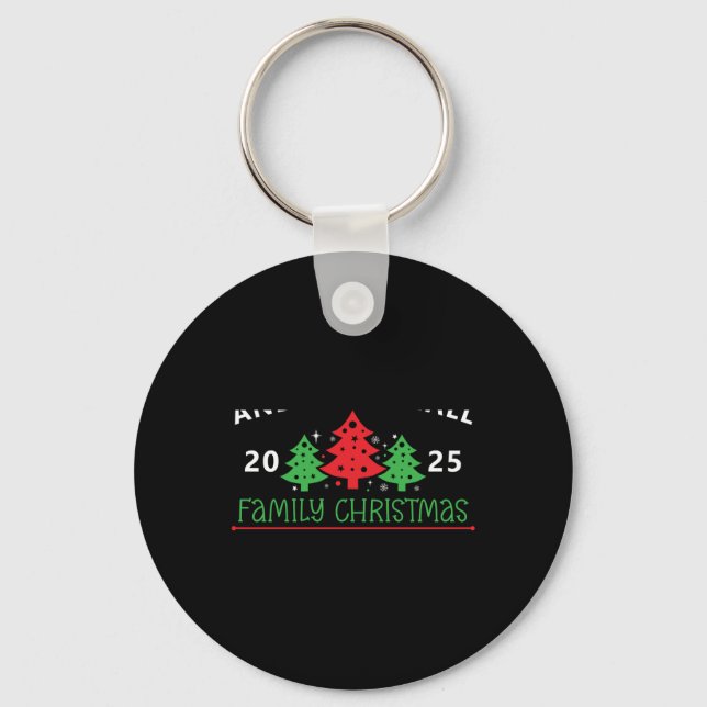 Izable Family Christmas Tree T Shirt  Key Ring (Front)
