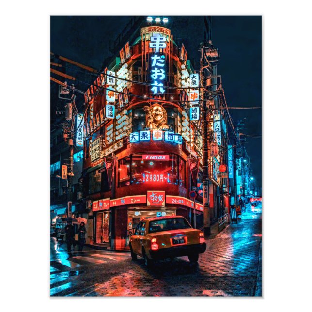 Izakaya in Shibuya and Taxi M-size Photo Print (Front)