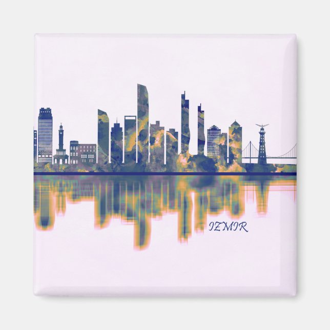 Izmir Skyline Magnet (Front)
