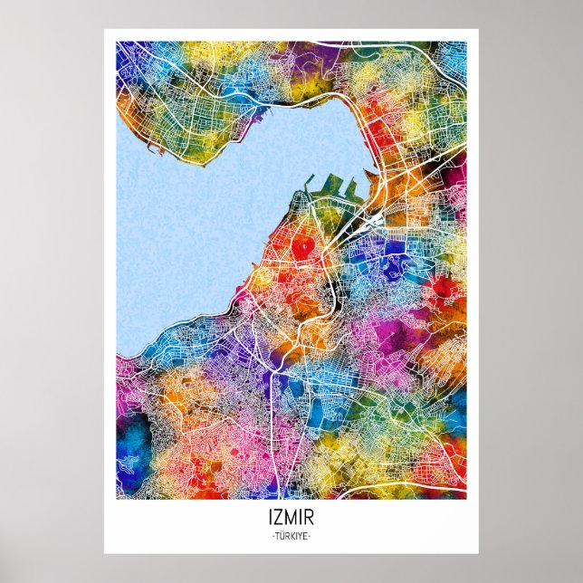 İzmir Türkiye City Map Poster (Front)