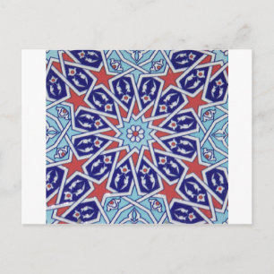 Iznik Floral Ethnic Tribal Turkish Mosaic Pottery Postcard