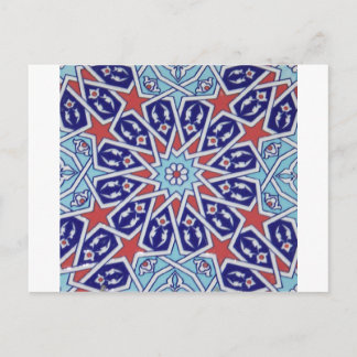 Iznik Floral Ethnic Tribal Turkish Mosaic Pottery Postcard