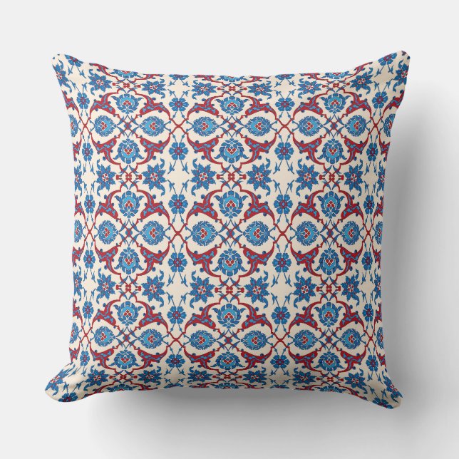 Iznik Floral Pattern Cushion (Front)