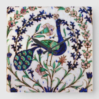 Iznik Peacock Wall Clock
