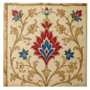 Iznik Red Tulip Floral Ottoman Art Tile