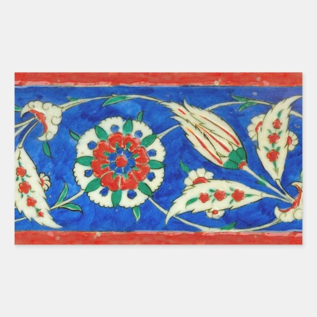 iznik tile rectangular sticker (Front)